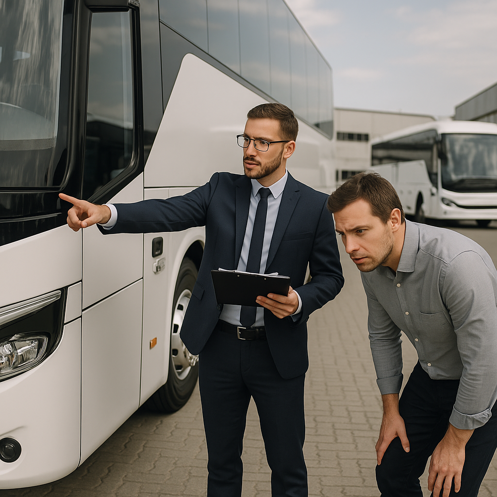 Zakup autokaru – konsultacja i sprawdzanie pojazdu przed podjęciem decyzji.